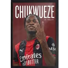 即日発送 Chukwueze ACミラン 選手 A4 アートポスター 額装付き
