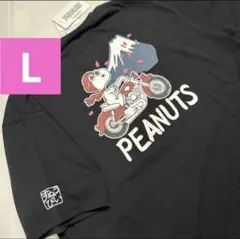 再入荷‼️PEANUTS スヌーピー Tシャツ バイク 富士山 ブラックLのサムネイル