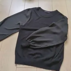 バルーンスリーブ 黒 ニットセーター