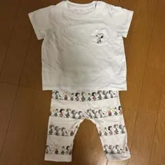 Snoopy ユニクロ Tシャツ パンツ セットアップ 90cm ライトブルーのサムネイル