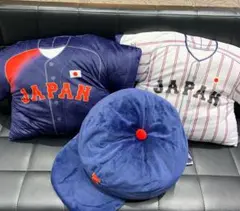 侍ジャパン キャップ型&ユニフォーム型 超BIGクッション