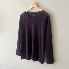 Needles シアーニット 刺繍ロゴ パープル レイヤード 透け感 ニードルスのサムネイル