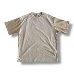 nano universe ジャガード クルーネック 半袖Tシャツ ベージュ S