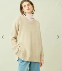 GALERIE VIE ファインウール Vネックプルオーバー ブラウン