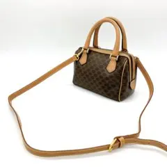 【CELINE】マイクロミニボストンバッグ　マカダム柄　PVC 2wayバッグ