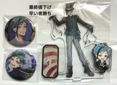 ツイステ プレイフルランド フロイド・リーチ アクスタ 缶バッジ カード