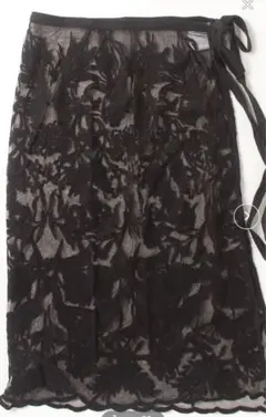 ローズバッド新品未使用レースラップスカート黒レイヤード