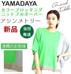 【新品】YAMADAYA カラーブロッキング ニットプルオーバー アシンメトリのサムネイル