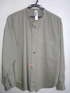 MHL. バンドカラーシャツ モスグリーン（カーキ色）S クリーニング済美品