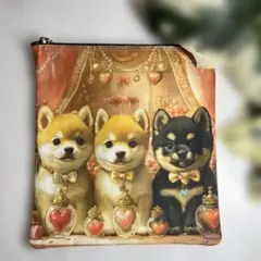 パネルポーチ　並んだ柴犬さん ②