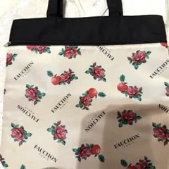 FAUCHON PARIS　トートバッグ　バラとりんご柄　花柄 ナイロン