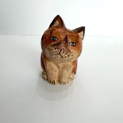 骨董 猫 真鍮製 縁起物 養蚕信仰 ネコ 鼠よけ 御守り 民衆仏 民芸
