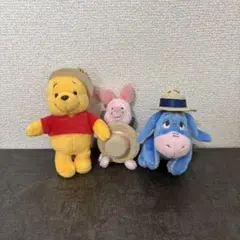 くまのプーさん ぬいぐるみ 麦わら帽子 ハチ付き　海外　ビンテージ くまのプーさん ぬいぐるみ 麦わら帽子 ハチ付き 海外 ビンテージ
