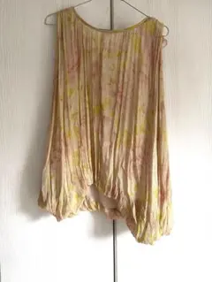 ZARA ノースリーブ プリーツ チュニック 花柄のサムネイル