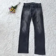 Calvin Klein　ストレートデニム　ジーンズ　ストレッチ　ダークグレー