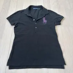 Ralph Lauren 黒 ポロシャツ 半袖　ラインストーン　ビッグポニー