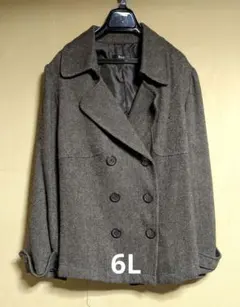 プラスサイズ ブラウンダブルジャケット6L