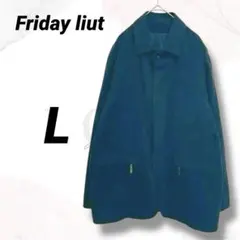 ロングコート　スエード　L　美品　ジップアップ　高級感　キルティング裏地