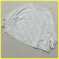 l'atelier du savon 花柄 刺繍 ブラウス 長袖 ホワイト Fのサムネイル