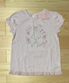 新品タグ付　メゾピアノ　140cm 半袖Tシャツ ピンク　バレエ