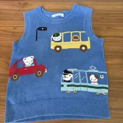 familiar 乗り物刺繍 ニットベスト