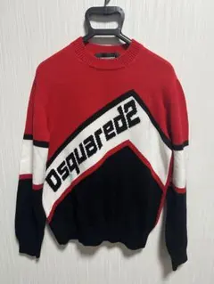 DSQUARED2 ニット セーター レッド ブラック ホワイト Sのサムネイル