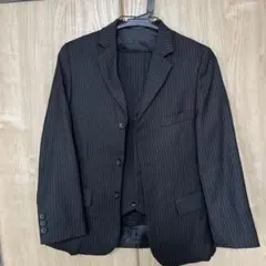 ブラックストライプ スーツ ジャケット ベスト付き サイズ140〜150