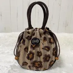 FEILER フェイラー 巾着 ハンドバッグ レオパード 花柄 シュニール織り