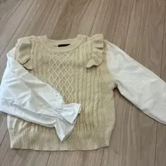 ラブトキ LOUETOXIC ベージュニットと長袖ブラウス
