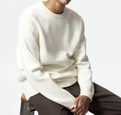 ウォッシャブルストレッチミラノリブクルーネックセーター