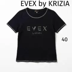 EVEX by KRIZIA カラフルロゴ　半袖カットソー 黒　トップス　M相当のサムネイル
