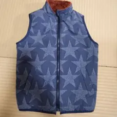 リバーシブル星柄ダウンベスト