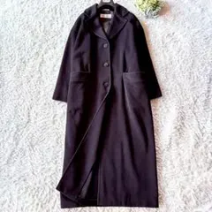 最高峰白タグ】マックスマーラ ピュアカシミヤ100% ロングコート黒 40