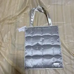 シルバー キルティング トートバッグ
