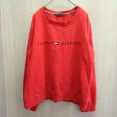 トミーヒルフィガー トップス トレーナー スウェット 裏起毛 レッド S