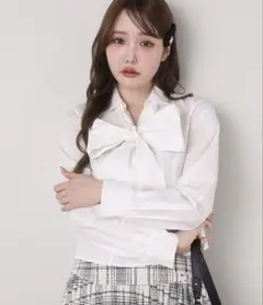 ナイスクラップ♡フロントギャザーボウタイブラウス