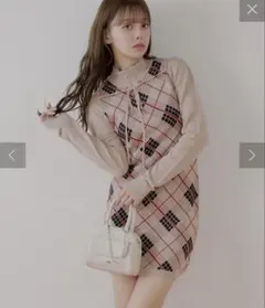 Chicoボレロセットチェックアメスリミニワンピース