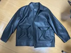 ブラックレザーオーバージャケット