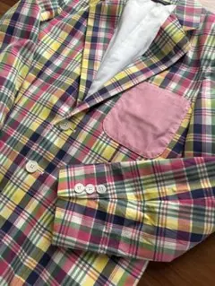 ジュンヤマン×ブルックスブラザーズ　マドラスチェック　テーラードジャケット