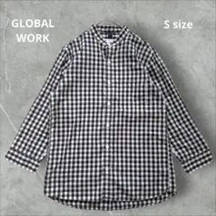 グローバルワーク GLOBAL WORK ギンガムチェック柄 七分袖シャツ