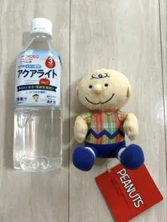 新品タグ付 PEANUTS チャーリーブラウン ぬいぐるみ チェックシャツ