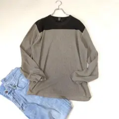 【BANANA REPUBLIC】クルーネック リブ長袖ニットプルオーバー☆XL