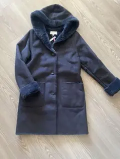 UNITEDARROWS ネイビーフェイクムートンコート