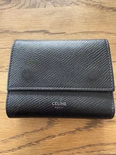 極美✨CELINE 三つ折り財布 フォールデット レザー ブラック 極美✨CELINE 三つ折り財布 フォールデット レザー ブラック - メルカリ