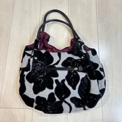 ATOLL aoki 花柄トートバッグ 黒とグレー