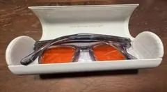 クリアグレー ラウンド型サングラス ケース付き