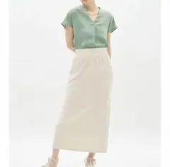 GU リブナロースリットロングスカート