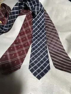 チェック柄ネクタイ3本セット