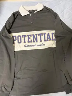 CHIP CLIP 長袖ポロシャツ Lサイズ グレー