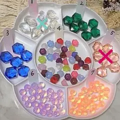 六角ガラスビーズ★お花ビーズ